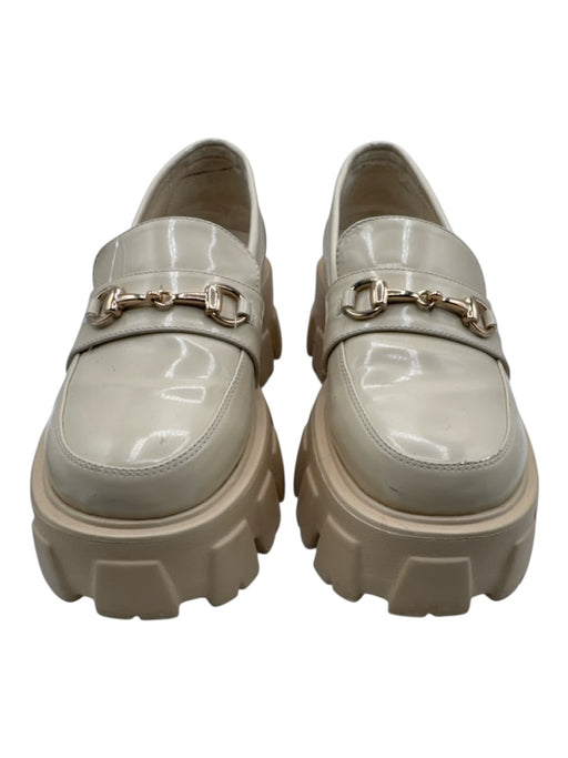 Raye Shoe Size 8 Beige PU Leather Lug sole Horsebit Platform Loafers Beige / 8
