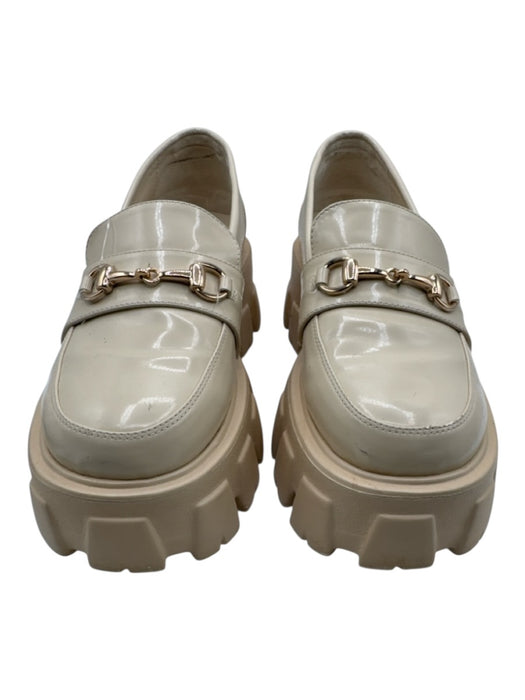 Raye Shoe Size 8 Beige PU Leather Lug sole Horsebit Platform Loafers Beige / 8