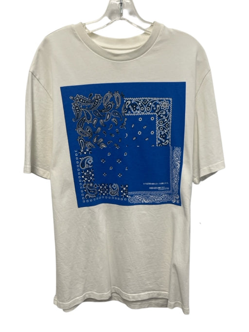 Kenzo Size M Blue & White Cotton Bandana T shirt Crew Men's Short Sleeve Blue & White / M