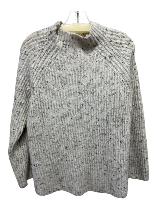 Madewell Size M Oatmeal Cream Wool & Acrylic Ribbed Knit Speckled Sweater Oatmeal Cream / M