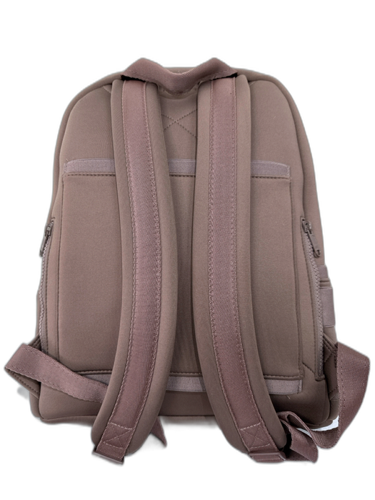 Dagne Dover Brown Neoprene Shiny Zipper Detail Side Pocket Dustbag Inc. Backpack Brown