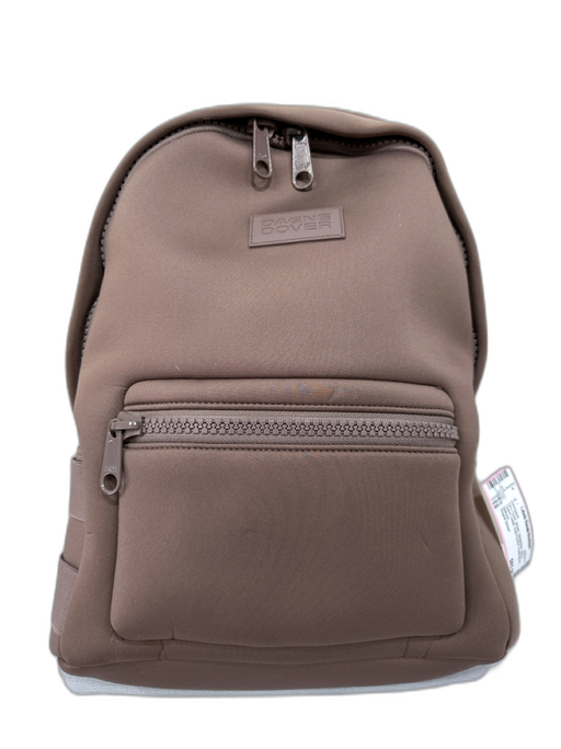 Dagne Dover Brown Neoprene Shiny Zipper Detail Side Pocket Dustbag Inc. Backpack Brown