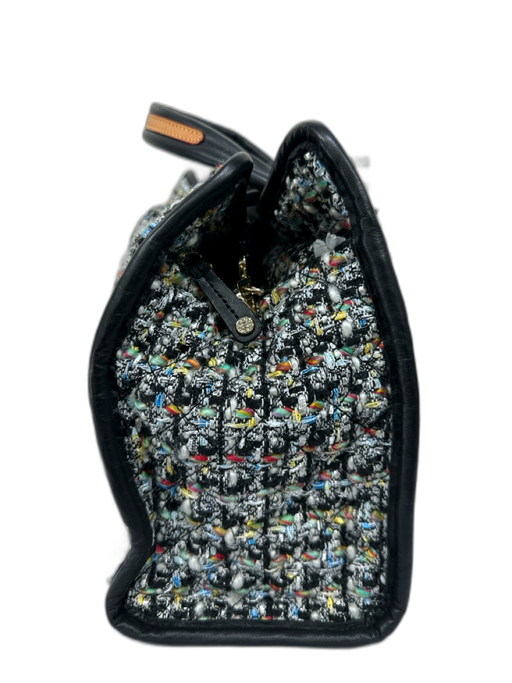 MZ Wallace Black, White & Multi Boucle Leather trim Detachable Strap Bag Black, White & Multi / Medium