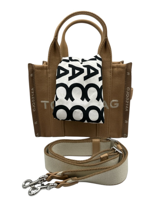 Marc Jacobs Beige & White Canvas Logo Top Handles Crossbody Strap hand bag Bag Beige & White / S