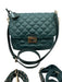 MZ Wallace Dark Green Nylon Quilted Gold Logo Flap Shoulder & Crossbody Bag Dark Green / M