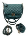 MZ Wallace Dark Green Nylon Quilted Gold Logo Flap Shoulder & Crossbody Bag Dark Green / M