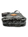 MZ Wallace Gunmetal & Brown Nylon & Leather Metallic Quilted Zip Crossbody Bag Gunmetal & Brown / S