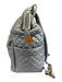 MZ Wallace Silver & Brown Nylon & Leather Quilted Zip Top Backpack Bag Silver & Brown / L
