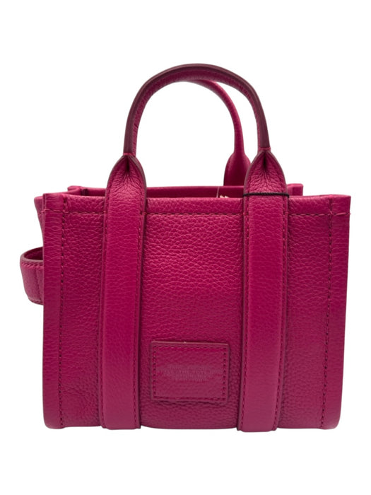 Marc Jacobs Magenta Pink Pebble Leather Zip Top Crossbody Strap Tote Bag Magenta Pink / XS