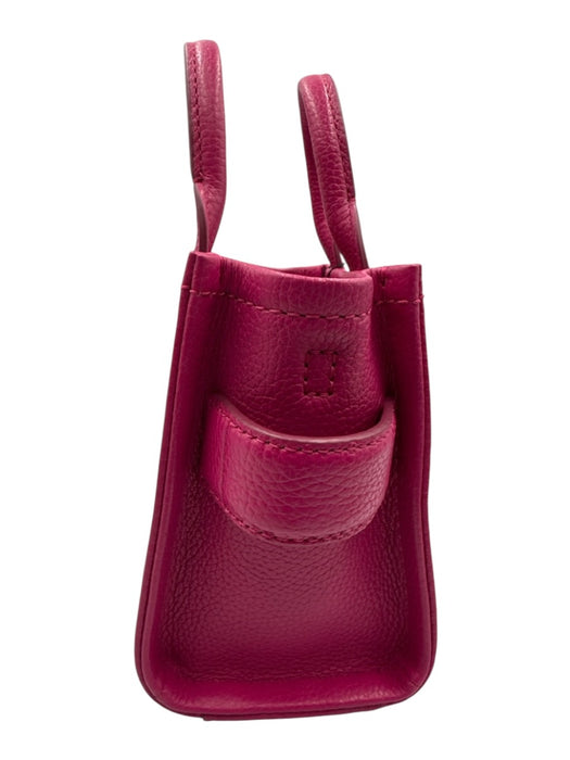 Marc Jacobs Magenta Pink Pebble Leather Zip Top Crossbody Strap Tote Bag Magenta Pink / XS