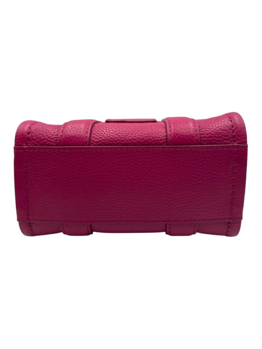 Marc Jacobs Magenta Pink Pebble Leather Zip Top Crossbody Strap Tote Bag Magenta Pink / XS