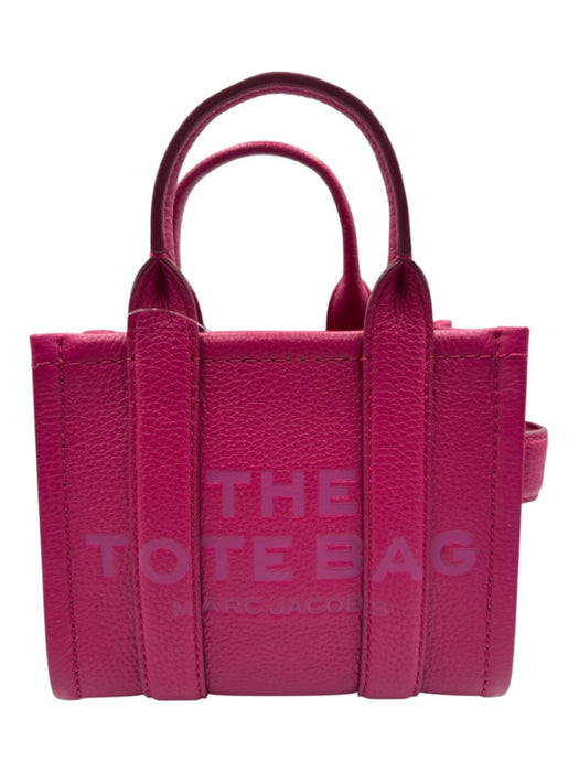 Marc Jacobs Magenta Pink Pebble Leather Zip Top Crossbody Strap Tote Bag Magenta Pink / XS