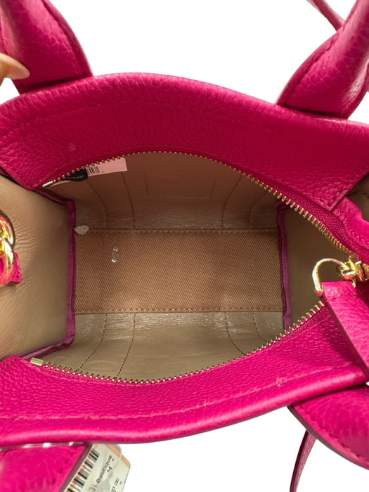 Marc Jacobs Magenta Pink Pebble Leather Zip Top Crossbody Strap Tote Bag Magenta Pink / XS