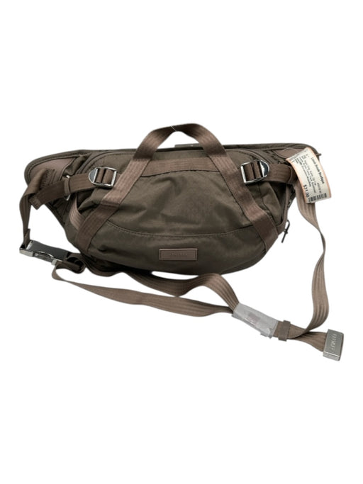 Athleta Taupe Gray Nylon Zip Top Pockets Buckle Fanny Pack Bag Taupe Gray / S