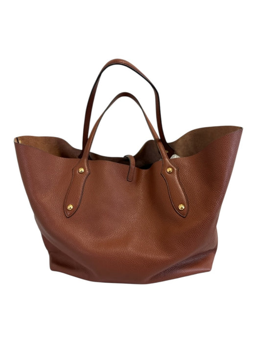 Annabel Ingall Brown Pebble Leather Top Handles Open Top Tote Bag Brown / L