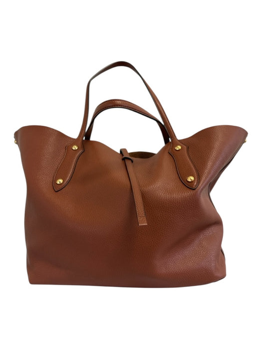 Annabel Ingall Brown Pebble Leather Top Handles Open Top Tote Bag Brown / L