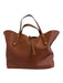 Annabel Ingall Brown Pebble Leather Top Handles Open Top Tote Bag Brown / L