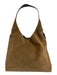 Coach Olive Brown Suede leather Crescent Shoulder Tote Bag Olive Brown / M/L
