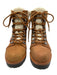 Marc Fisher Shoe Size 6.5 Brown Suede Almond Toe Laces Shearling Booties Brown / 6.5