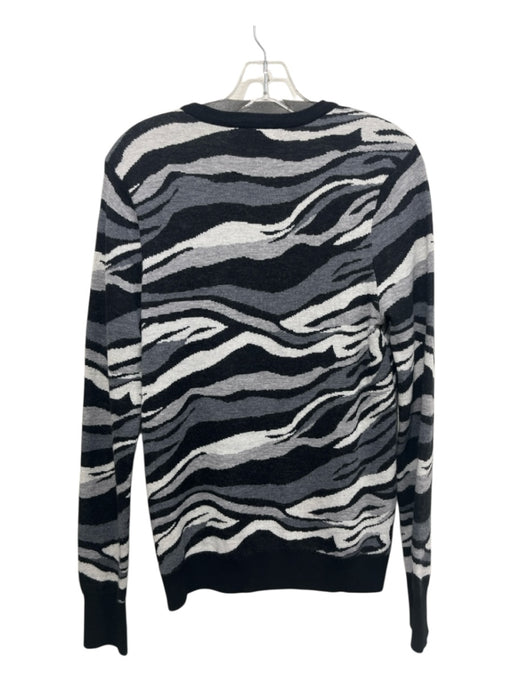 Equipment Femme Size Medium Gray, Black & White Wool Wave Print Sweater Gray, Black & White / Medium