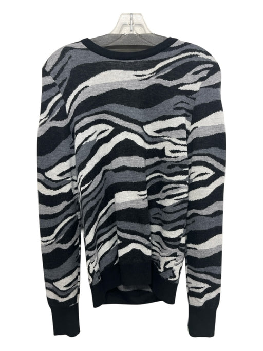 Equipment Femme Size Medium Gray, Black & White Wool Wave Print Sweater Gray, Black & White / Medium