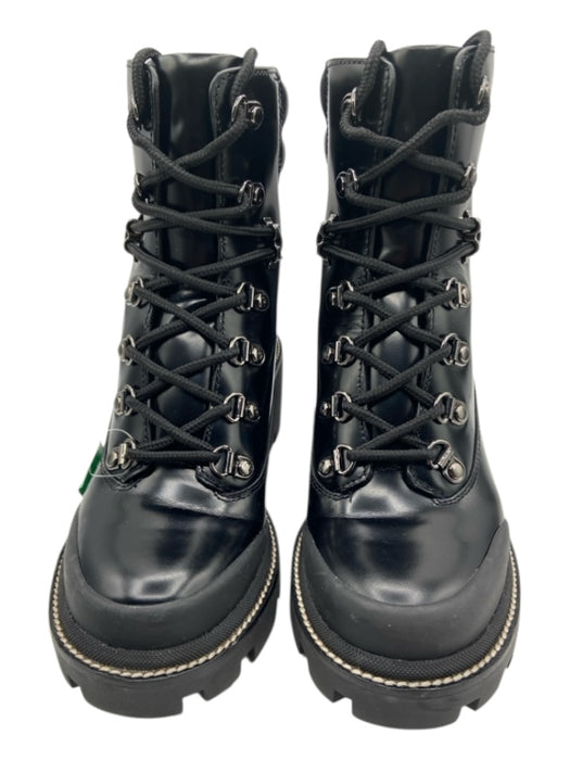 Tory Burch Shoe Size 6.5 Black Leather Upper Rubber Outsole lace up Booties Black / 6.5
