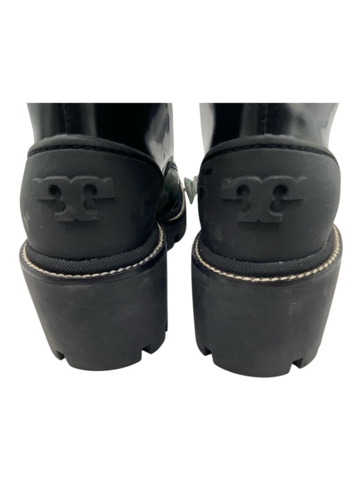Tory Burch Shoe Size 6.5 Black Leather Upper Rubber Outsole lace up Booties Black / 6.5