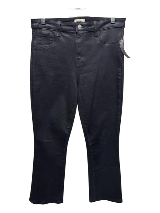 L'agence Size 29 Dark Gray Cotton Blend High Rise Kick Flare Coated Jeans Dark Gray / 29