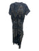 Fuzzi Size S Black, Brown, Multi Polyamide Mesh Abstract Paisley Midi Dress Black, Brown, Multi / S
