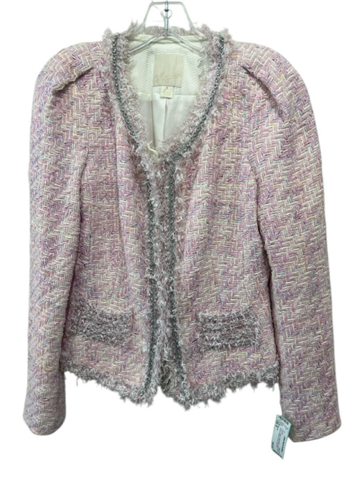 Mcginn Size 8 Pink & White Cotton Blend Long Sleeve Blazer Jacket Pink & White / 8