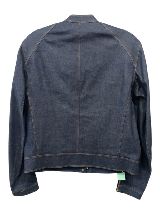Donna Karan Size 8 Dark Wash Cotton Long Sleeve Zip Up Button Jacket Dark Wash / 8