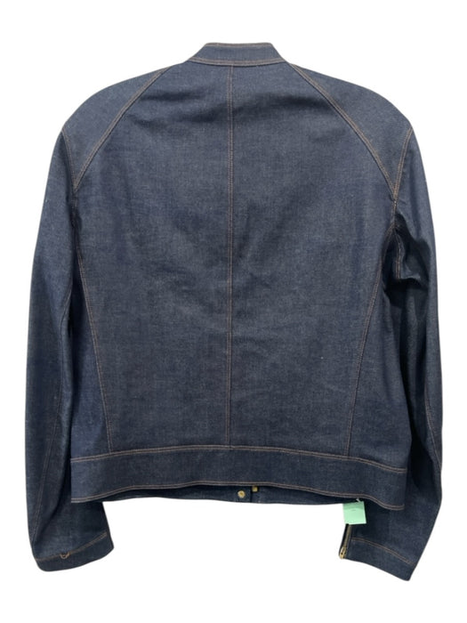 Donna Karan Size 8 Dark Wash Cotton Long Sleeve Zip Up Button Jacket Dark Wash / 8