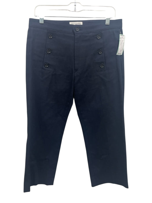 Isabel Etoile Marant Size 40 Navy Cotton Buttons Zip Fly Straight Leg Pants Navy / 40