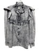 Isabel Etoile Marant Size 40 Gray Cotton Long Sleeve Acid Wash Ruffle collar Top Gray / 40