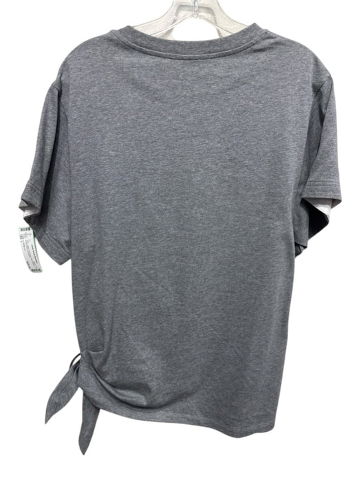 3.1 Phillip Lim Size L Gray Cotton Heathered Short Sleeve Buckle Detail Top Gray / L