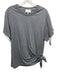 3.1 Phillip Lim Size L Gray Cotton Heathered Short Sleeve Buckle Detail Top Gray / L