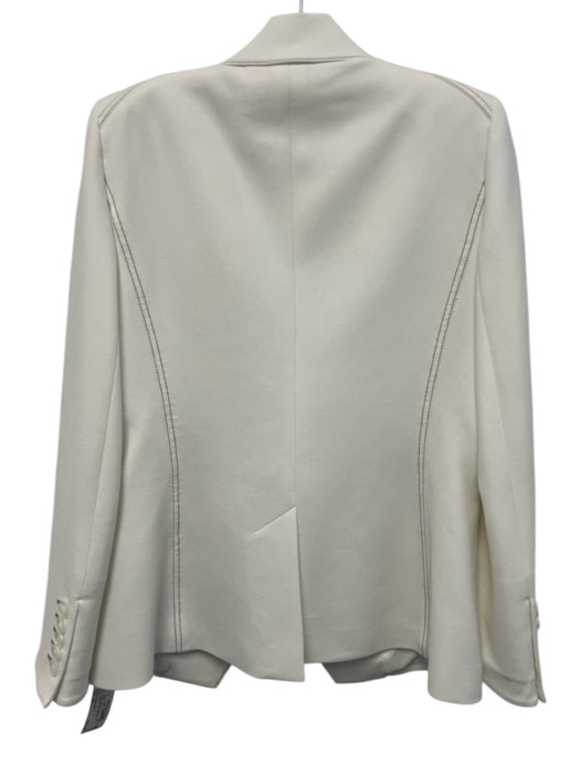 Veronica Beard Size 10 White Polyester & Viscose Blazer Double Breast Jacket White / 10