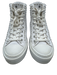 Stuart Weitzman Shoe Size 6.5 White Canvas Faux Pearl High Top Lace Up Sneakers White / 6.5