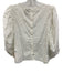 Farm Rio Size L White Cotton Puff 3/4 Sleeve Floral Applique Trim Detail Top White / L