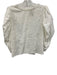Farm Rio Size L White Cotton Puff 3/4 Sleeve Floral Applique Trim Detail Top White / L