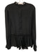 See By Chloe Size 44 Black Viscose & Silk Long Sleeve Buttons Ruffle Hem Top Black / 44