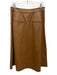 Veronica Beard Size 8 Brown Polyurethane Pleather Zip Fly Midi Skirt Brown / 8
