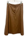 Veronica Beard Size 8 Brown Polyurethane Pleather Zip Fly Midi Skirt Brown / 8