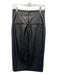 Veronica Beard Size 8 Black Polyurethane Pleather Gold Buttons Midi Skirt Black / 8