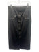 Veronica Beard Size 8 Black Polyurethane Pleather Gold Buttons Midi Skirt Black / 8