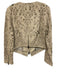 Haute Hippie Size M Beige Cream Lamb leather Laser Cut Silver Hardware Jacket Beige Cream / M