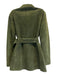 Theory Size 10 Olive Green Lamb leather Suede Collar Double Zip Utility Jacket Olive Green / 10