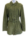 Theory Size 10 Olive Green Lamb leather Suede Collar Double Zip Utility Jacket Olive Green / 10
