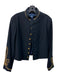 Ralph Lauren Size 8 Navy blue & gold Cotton Long Sleeve Button Front Jacket Navy blue & gold / 8