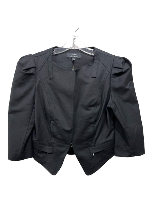 Robert Rodriguez Size 8 Black Cotton & Polyester Hook & Eye 3/4 Sleeve Jacket Black / 8